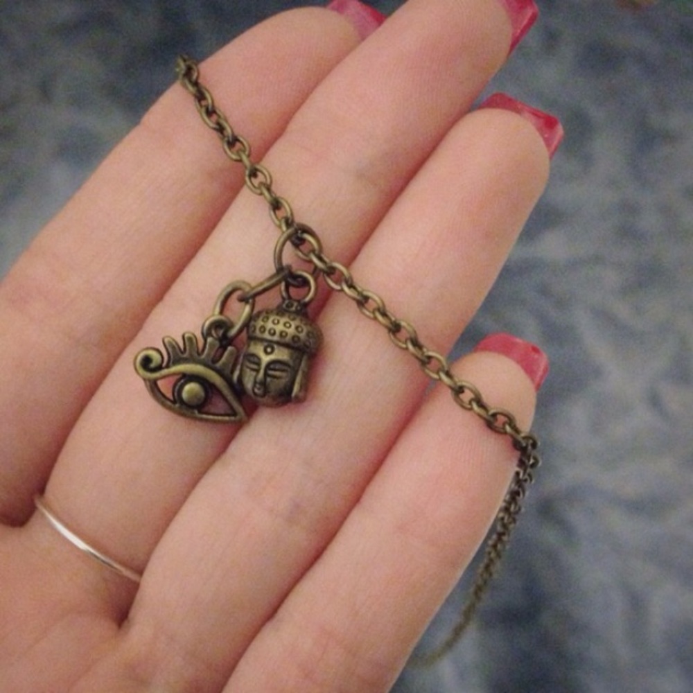 Buddha evil eye necklace